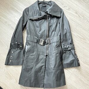 RUDSAK Black Trench Coat with Belt and Cuffs Size XS